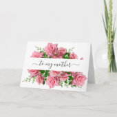 Pink Flowers Fotosjabloon Moederdag Kaart (Voorkant)