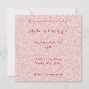Pink Flowers Gepersonaliseerde uitnodiging