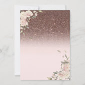 Pink Flowers Glitter Butterflies Quinceañera Kaart (Achterkant)