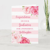 Pink Flowers Goddochter Afstuderen Kaart (Voorkant)