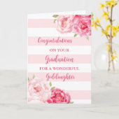 Pink Flowers Goddochter Afstuderen Kaart (Gele Bloem)