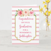 Pink Flowers Goddochter Afstuderen Kaart (Gele Bloem)