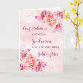 Pink Flowers Goddochter Afstuderen Kaart (Gele Bloem)