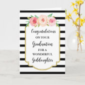 Pink Flowers Goddochter Afstuderen Kaart (Gele Bloem)