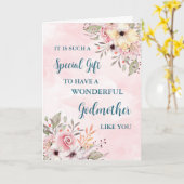 Pink Flowers Godmother Happy Moederdag Kaart (Gele Bloem)