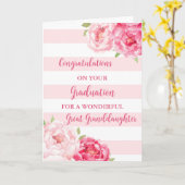 Pink Flowers Grote kleindochter Afstuderen Kaart (Gele Bloem)