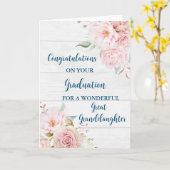 Pink Flowers Grote kleindochter Afstuderen Kaart (Gele Bloem)