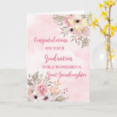 Pink Flowers Grote kleindochter Afstuderen Kaart (Gele Bloem)
