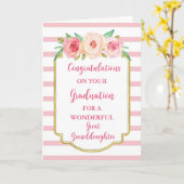 Pink Flowers Grote kleindochter Afstuderen Kaart (Gele Bloem)