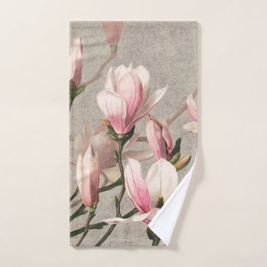 Pink Flowers Handdoek (Handdoek)