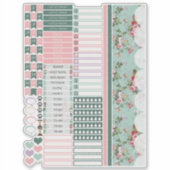 Pink Flowers Happy Planner Stickers (Voorkant)