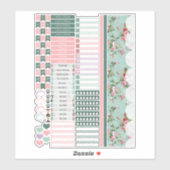 Pink Flowers Happy Planner Stickers (Vel)