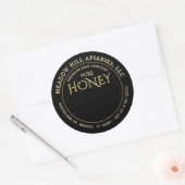 PINK FLOWERS HONEY LABEL GOLD ON BLACK (Envelop)