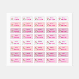 Pink Flowers Kids' Name Clothing School Labels