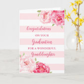 Pink Flowers kleindochter Afstuderen Kaart (Gele Bloem)