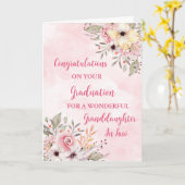 Pink Flowers kleindochter in Law Afstuderen Kaart (Gele Bloem)