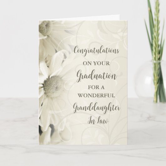 Pink Flowers kleindochter in Law Afstuderen Kaart (Voorkant)