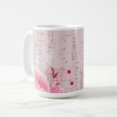 Pink Flowers Muziekblad Koffie mok (Voorkant links)
