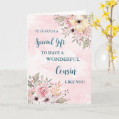 Pink Flowers Neef Happy Moederdag Kaart (Gele Bloem)