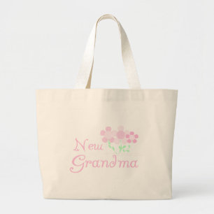Pink Flowers New Grandma Grote Tote Bag