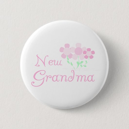 Pink Flowers New Grandma Ronde Button 5,7 Cm (Voorkant)