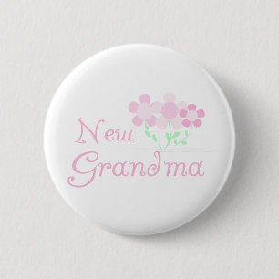 Pink Flowers New Grandma Ronde Button 5,7 Cm