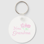 Pink Flowers New Grandma Sleutelhanger (Voorkant)