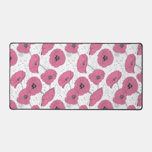 Pink Flowers Patroon Bureaumat (Voorkant)