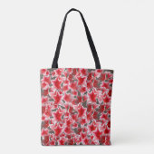 Pink Flowers patroon canvas tas (Achterkant)
