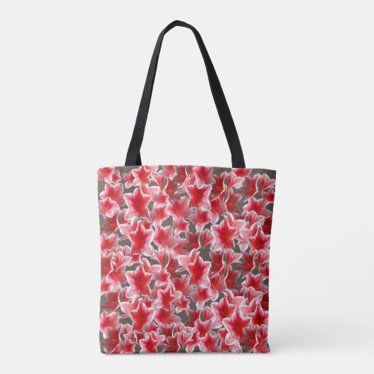 Pink Flowers patroon canvas tas (Achterkant)
