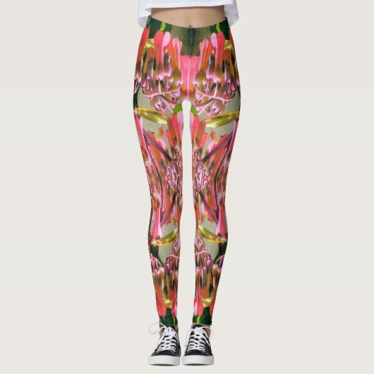 Pink Flowers Patroon Leggings (Voorkant)