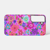 Pink Flowers Patroon Samsung Galaxy Hoesje (Achterkant horizontaal)