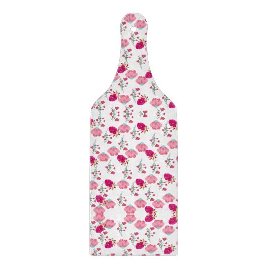 Pink Flowers Patroon Snijplank (Voorkant)