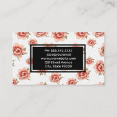 Pink Flowers Patroon Visitekaartje (Achterkant)