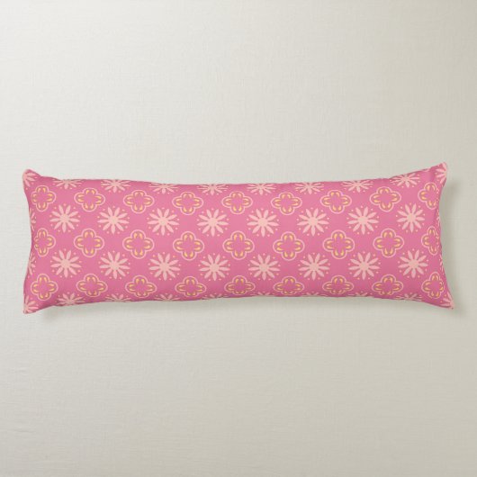Pink Flowers Pattern Body Pillow Lichaamskussen (Achterkant)
