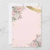 Pink Flowers Presentación De Tres Años Cute Girl Kaart (Achterkant)