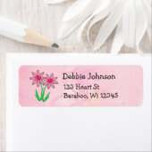 Pink Flowers Retouradres Sticker (Insitu)