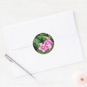 Pink Flowers Roos van Sharon met Bee Ronde Sticker (Envelop)
