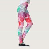 Pink Flowers Sakura Abstract Leggings (Rechts)