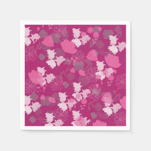 pink flowers servet (Voorkant)