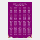 Pink Flowers Simple Wedding Seating Charts Acryl Bord (Voorkant)