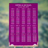 Pink Flowers Simple Wedding Seating Charts Acryl Bord (Neutraal)