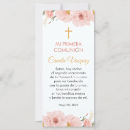 Pink Flowers Spaans Eerste Communie Bladwijzer