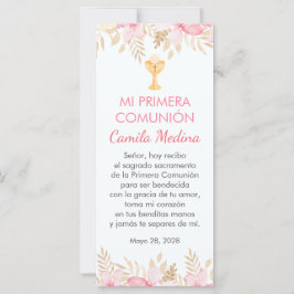 Pink Flowers Spaans Eerste Communie Bladwijzer