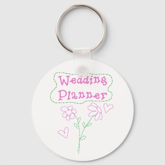 Pink Flowers Wedding Planner Sleutelhanger (Voorkant)