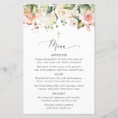 Pink Flowers, White Flowers, Boho, Baptism Menu (Voorkant)