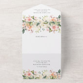 Pink Flowers, White Flowers, Boho, Birthday All In One Uitnodiging (Buitenkant)