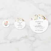 Pink Flowers, White Flowers, Boho, Birthday Confetti (Achterkanten)