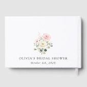 Pink Flowers, White Flowers, Boho, Bridal Shower Gastenboek (Achterkant)