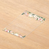 Pink Flowers, White Flowers, Boho, Floral Baptism Acryl Uitnodigingen (Laagn)